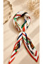 White 50*50 Pleated Scarf Model with Gold Buckle - 2