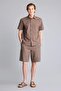 100% Cotton Relax Fit Linen Look Bermuda Shorts with Pockets C7381Ax26Sm