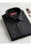 Men's Slim Fit Cotton Satin Shirt - Black / Navy Blue