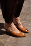 Kahla Women's Tan Genuine Leather Suet Heelled Slippers - 4