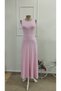 Woman's back cross detail round neck maxi viscose dress - 4