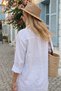 Women's Alaçatı Navy Blue Star Embroidered Voile Viscose 100% Cotton Oversize Shirt - 2