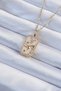 316L Steel Chain Gold Color Zircon Stone Bull Figured Tarot Necklace 5886 - Teolsa1988-9500