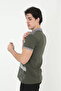 Men's Collared Slim Fit Printed T-Shirt - Khaki - m - Khaki - 3