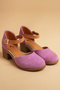 Women's Genuine Leather Closed Toe Ankle Strap Sandals - Pink Suede - 4