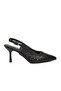 Black Thin Short Heeled Women's Evening Dress Shoes 55773 Z - 3