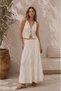 Women's Muslin Fabric Layered Maxi Skirt with Elastic Waist
