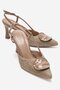 Mıcam 6783 Women's Buckle Detailed Pointed Toe Open Back Heeled Stiletto Shoes
