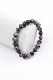 8 Mm Natural Stone Snowflake Obsidian Stone Bracelet (protective Stone)