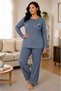 Women's Regular Plus Size Breeze Fabric Mom Pajama Set for Middle Age and Above 4575