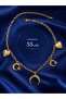 Gold Plated Moon Star Crescent and Heart Chain Necklace - 3