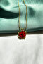 Heart Detailed Velvet Rose Necklace - 2