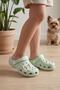 Fairy Tale Series - Water Green Figured Girls' Slippers and Sandals: Sparkling Butterfly and Heart Detail - 7
