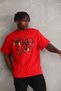 Men's Printed T-Shirt Short Sleeve Crew Neck Comfort Fit T-Shirt - Red - 6