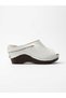 Artı-Artı020-1001 Genuine Leather Women's Daily White Wedge Heeled Slippers - 4