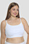 2 Pieces White Women's Breastfeeding Half Tank Top Bustier with Rope Straps Lycra - 4