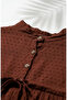 Half buttoned waist tie layered dress 2273-01 brown - 5