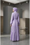 Hakim collar polka dot hijab dress 0288-01 lilac - 6