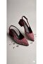 Women's Satin Stone Short Heel Shoes - 2