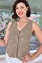 Embroidered Süzene Linen Vest 6Y133 - 3