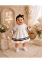 White baby dress with black lace - 4