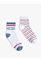 Striped Printed Cotton 2-Piece Sock Set - 2