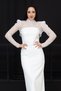 Strapless Dress with Lace Bolero Detail - White - 5