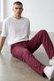 Men's burgundy twill relaxed fit sweatpants with elastic waistband - 3