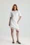 White Half Sleeve Knee Length Skirt Hem Lace Dress - 2