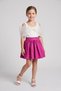 Fuchsia Bowknot Crop Top and Satin Skirt Sleeveless Girls' Two-Piece Set - Nadine