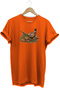 Peacock Printed Crew Neck Cotton Outdoor and Camping T-Shirt