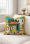 Mediterranean Courtyard Lemon Tree Figured Fringed Cushion Cover - Yellow Tassel Home Decor Pillowcase - 4