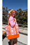 Orange Lobster Patterned Beach Bag - 2