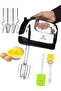 Hand Mixer, 5 Speeds, 2 Beaters, 2 Dough Hooks, (250W) Black-White (ME-HM8001)