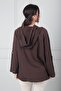 Women's Hooded Buttoned Front Jacket with Pockets and Brode Scallop Embroidery in Italian Cotton - 4