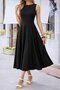 Women's Off-The-Shoulder Boat Neck Kiloş Midi Viscose Dress - 3