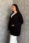 Women's Plus Size Collar with Stones and Pockets, 3-Button Short Cardigan 903-2 - 3