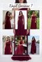 Women's One-Shoulder Cape Brooch Detailed Glittery Long Evening Dress Black, Burgundy, Indigo, Red, Navy Blue, White - 8