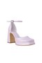 Women's Platform Heeled Evening Dress Shoes with Buckle Detail - 2