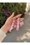 2 Pieces of Pink Color Keychain with Water Inside, Bag Accessory, Gift, Bubble 2-Piece Keychain