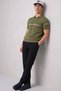 Men's Striped Detailed Knitwear Green Polo Neck T-Shirt - 3