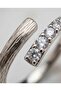 Ravelle Asymmetrical Textured Zircon Stone Adjustable Ring - 4