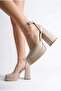 Women's Special Design Faux Leather Platform Heeled Shoes (the Molds Are Half a Size Larger.) - 7
