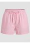 Pink - White Color Striped Modal Shorts