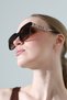 Women's Brown Frame Brown Glass Colorful Glitter Detailed Sunglasses - 5