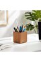 Boxy Wooden Pen Holder, Brown