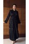 Luxury Wave Pattern Black Abaya Set - 5