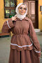 Brown Shirt and Skirt Muslin Set - 2