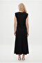 Women's Vanda Modal Touch Padded Sleeveless Blouse Elastic Waist Long Skirt Black Bottom-Top Set - 5