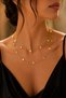 Gold Color Handcrafted Detailed Multi Chain Stylish Women's Necklace - 4